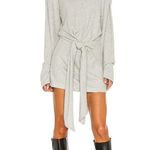 New charcoal stretchy wrap/tie front dress Photo 1