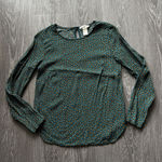 H&M Shirt Womens Size 4 Keyhole Neck Blouse Geometric Print Photo 7
