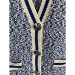 Hugo Boss NWT Women's C Folonia V-Neck Cardigan Sweater Size Medium Blue White Photo 6