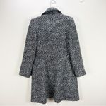 Milly Black White Tweed Wool Long Black Button Coat Size 8 Photo 7