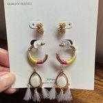 Time and Tru Pineapple Studs and Tassel Earrings and Hoop Earrings Set Gold Photo 0
