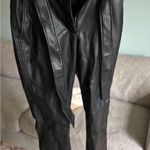 Shinestar Black Leather Pants with Belt Photo 0