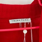 Trina Turk Sweater Size Medium Wool Blend NWT Red Cowl Neck Long Sleeve Winter Photo 2