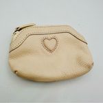 Brighton  Cream Heart Leather Coin Pouch Change Purse Photo 1