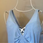 Tilly's Tilly’s Ribbed, V-neck, Ruched / Scrunched Center Cropped Tank Top, Size S Photo 2