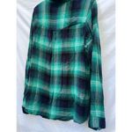 Maurice's  Teal & Blue Button Up Plaid Top Woman’s Size 2 Photo 6