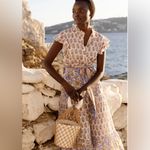 Oliphant Napa Ruffle Collar Button Floral Maxi Dress Purple Size M Photo 3