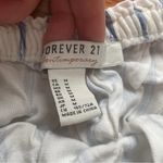 Forever 21  White with Light Blue Vertical Stripes Strapless Jumpsuit Size Medium Photo 4