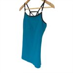 Beyond Yoga  Teal Blue & Black Criss Cross Tank Top Photo 5