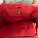 Lucky Brand ‎ Leather Floral Embossed Patch Canvas Tote bag Photo 5