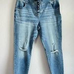 Juicy Couture  Women’s High Rise Lace Up Distressed Jeans Size 18 NWT Photo 3