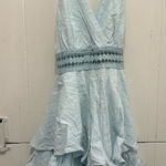 Simplee Apparel Simplee Light Blue Sleeveless Romper with Lace Detail Photo 0