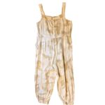 NWT DKNY Pure L 100% Linen Romper Overalls Tank Jumpsuit Lagenlook Ivory Beige Tan Size L Photo 1