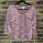 Napa Valley Blues Multicolored Static Surplice 3/4 Sleeve Sweater Size Large Photo 0