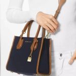 Michael Kors Mercer Canvas Crossbody, Admiral Gold EXCELLENT! Retail $228 Photo 1