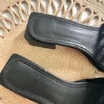 Seychelles Anthropologie Black Leather Woven Slide On Heels Size 7.5 Photo 2