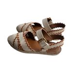 See By Chloe  Glyn Scalloped Edge Flat Espadrille Sandals Beige Sz 8.5 Photo 2