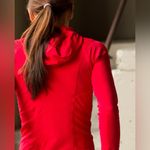 Lululemon Run For It Pullover Sz 6 Red Hooded Long Sleeve Quarter Zip Photo 2