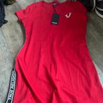True Religion NWT Red Taping Tee Dress Size L Photo 3