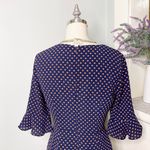The Limited  Polka Dot Flutter Sleeve Sheath Dress Navy Blue XS 2 Photo 5