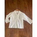 JILL McGOWAN White Poplin Shirt or Light Jacket Button Down Blouse Top S Small Photo 3