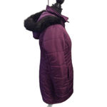 Susan Graver  EUC Puffer Coat Hood Faux Fur Long snow Waterproof Small Purple Photo 2