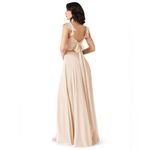 Azazie  | Everett White Alabaster A-Line V-neck Ruched Chiffon
Dress Size A6 Photo 9