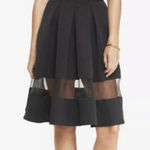 EXPRESS  Black Strapless Organza Inset‎ Midi Dress Photo 0