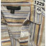 For Cynthia For‎ Cynthia Women PXL Multicolor Stripe Button Down Sleeveless Top Linen Cotton Photo 8