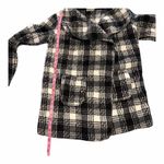 P.J. Salvage  Black White Plaid Fleece Jacket Cozy Button Front Medium Photo 6