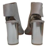 Vince  Faye open Peep toe Gray Silver Blocked Heel booties sz 6.5 M Photo 4