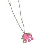 Pink elephant pendant necklace gold chain Photo 3