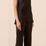 Shona joy Mia One Shoulder Cowl Back Satin Top in Black Photo 1