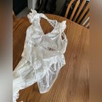 OverMal Women’s Open Back V Neck Sleeveless Maxi Beach Lace Dress Size M. White Size M Photo 12