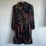 Floral Long Sleeve Mock Neck Dress Black Size 2 Photo 6