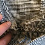 Vintage Long Sleeve Black Collared V Neck Plaid Belt Midi Dress Size 4 Gray Photo 3