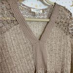 Carmel Neutral Lightweight Lace Blouse Tan Size M Photo 1