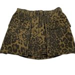 reset by Jane Pocketed Leopard Print Denim Mini Skirt Black Photo 3