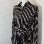 Banana Republic  Black and Gold striped Buttoned Shirt‎ Dress medium. NWT Photo 1