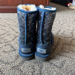 UGG  Classic Short Sequined Boots in Blue and Silver Photo 3