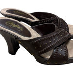 Candie's  Rolley Vintage 90s Y2K Women’s Studded Brown Chunky High Heel Shoes Sz 8 Photo 0