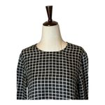 Rachel Zoe  Dress Women 4 Black Ivory Silk Anika Grid Print Ruffle Hem‎ Mini Photo 4