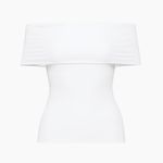 Aritzia  NWOT Contour Sleeveless Off-shoulder Hip Top White Photo 5
