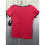 Reebok Shirt Womens Medium Rose Red Slim Fit V Neck Short Sleeve Athletic Tee Photo 7