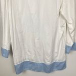 Julianna Rae Womens L Blue & White Floral Embroidered Cotton Pajama Sleep Set Size L Photo 7