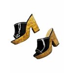 Tahari Women’s  Miami Wedge Black Platform Shoes Size 7.5 Open Toe Photo 6