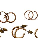 Gold Textured Mini Hoop Fashion Earring Set Photo 4