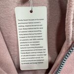 Light Pink Mauve Zip Front Cropped Hoodie with Pockets Thumb Holes Cozy Comfy Size M Photo 12