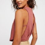 Free People Carolina Ribbed Tank Top in Dusty Rosewood with Open Back Sz M Photo 13