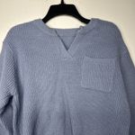 SHEIN Light Blue Waffle Knit Sweater Photo 3
